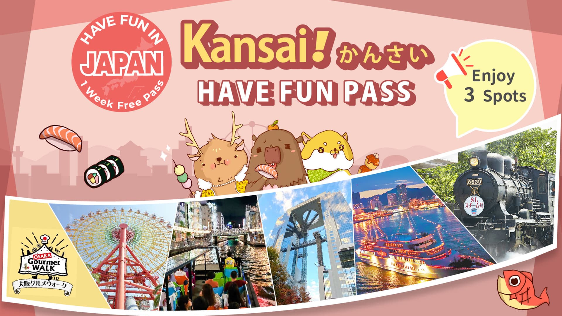 Have Fun in Kansai Pass - Pase gratuito de 1 semana - imagen principal